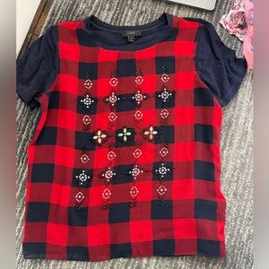 SMALL JCREW SHORT SLEEVE BLOUSE